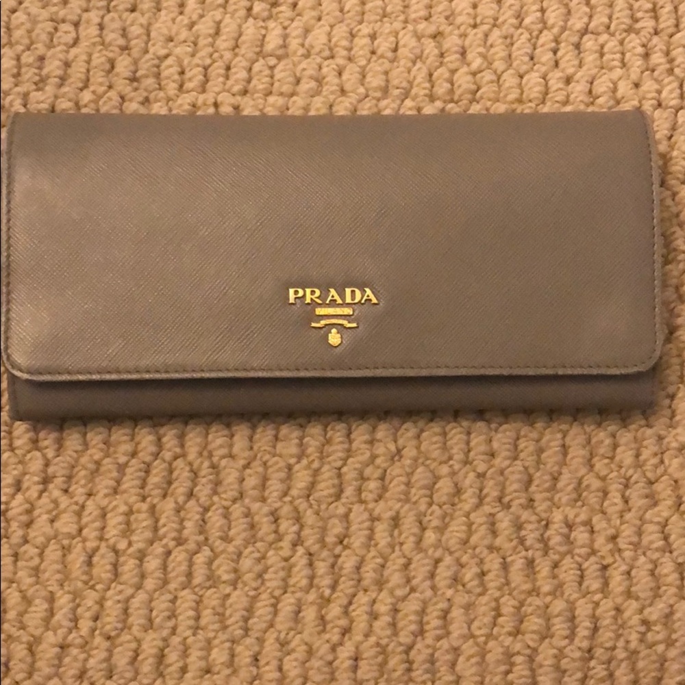 Prada Saffiano Leather Chain Wallet